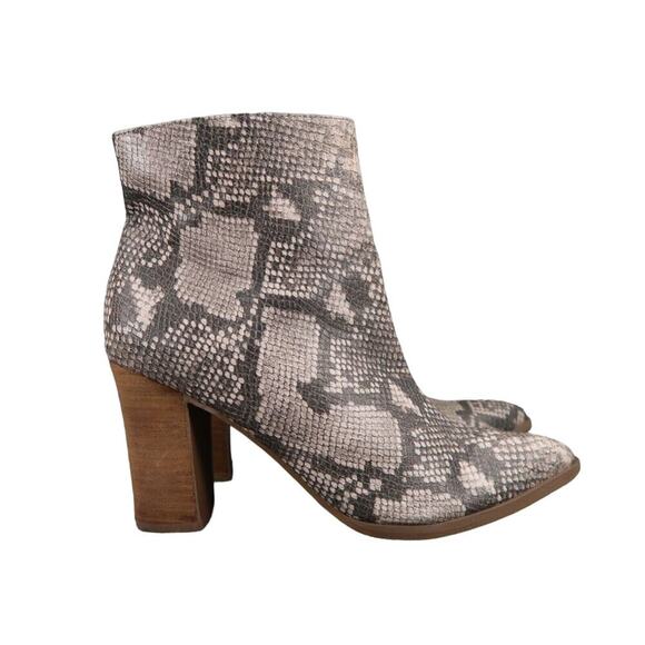 Carlos Santana Shoes Womens 8.5 Booties Fashion Block Heel Snake Print Point Toe - Picture 2 of 13